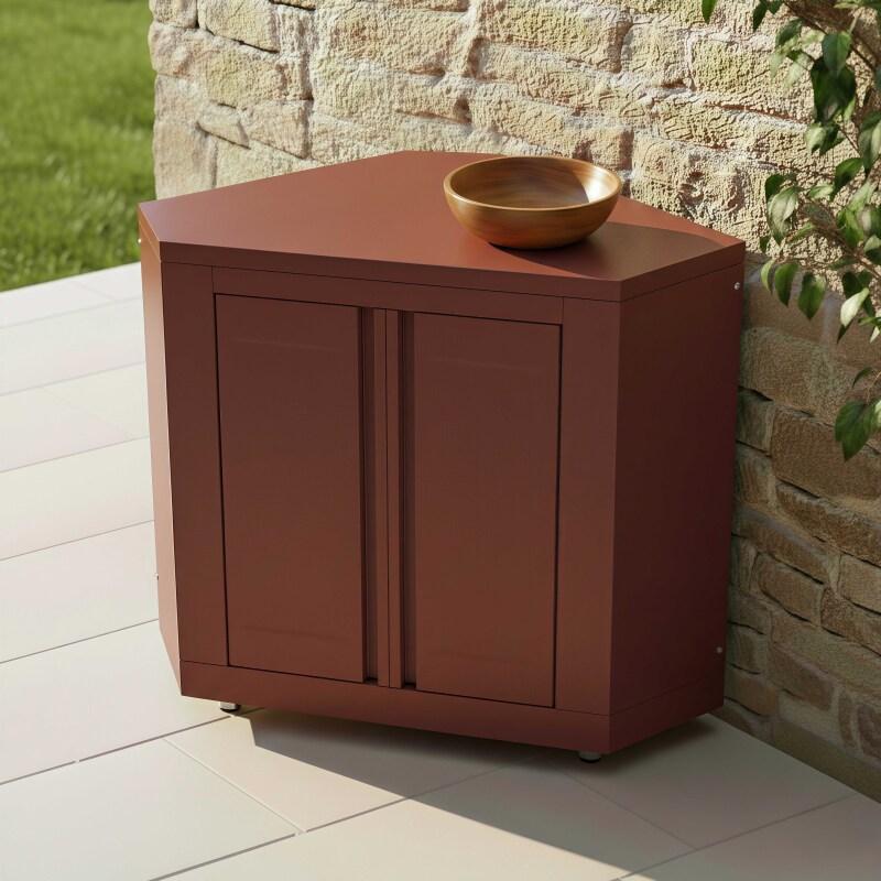 Outdoor Küchenmöbel mit Eck-Stahl-Aufbewahrungsmodul (2/6)