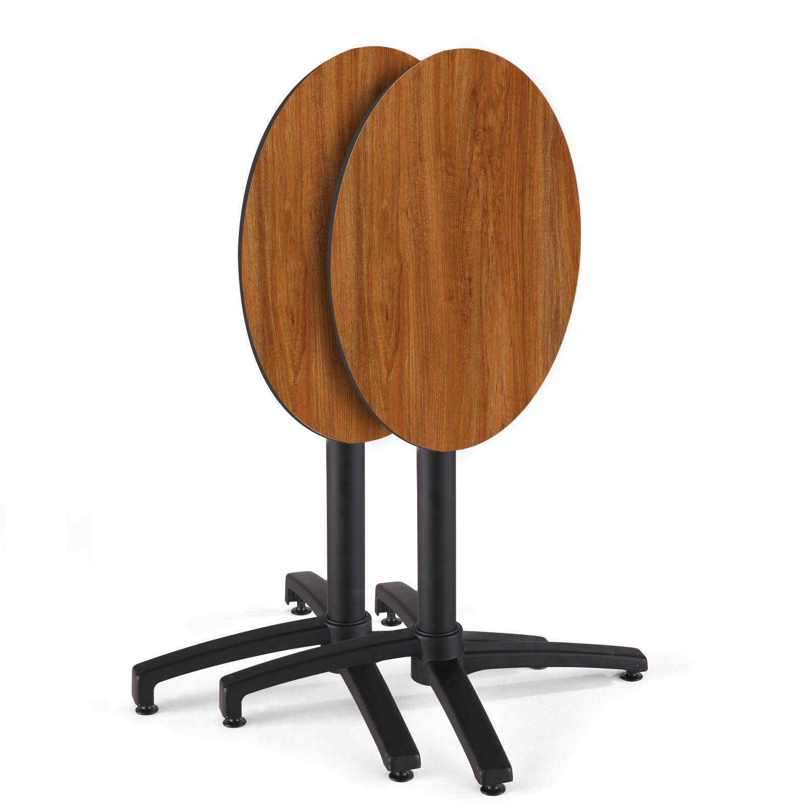 Gartentisch Bistro-Stil Runde aus Aluminium schwarz und HPL, 4 Personen, Ø70 cm