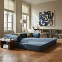Schlafsofa 2-Sitzer aus Stoff mit modularen Kissen