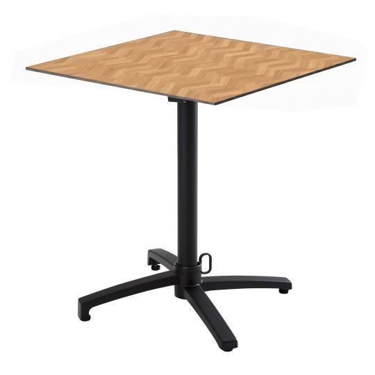 Gartentisch Bistro-Stil Quadratisch aus Aluminium schwarz, 4 Personen, 60x60 cm | Oviala