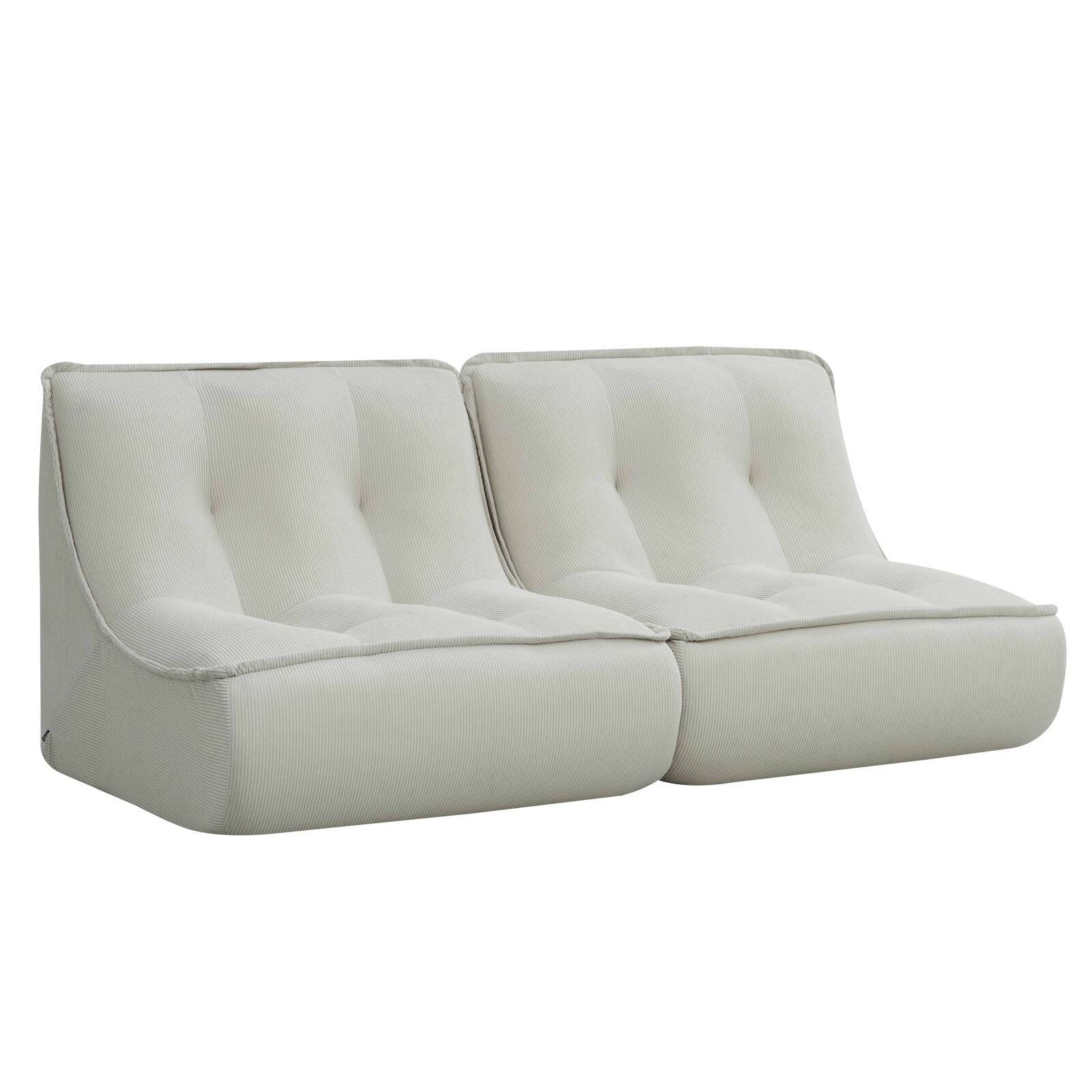 Modulares Sofa 2-Sitzer aus geripptem Stoff