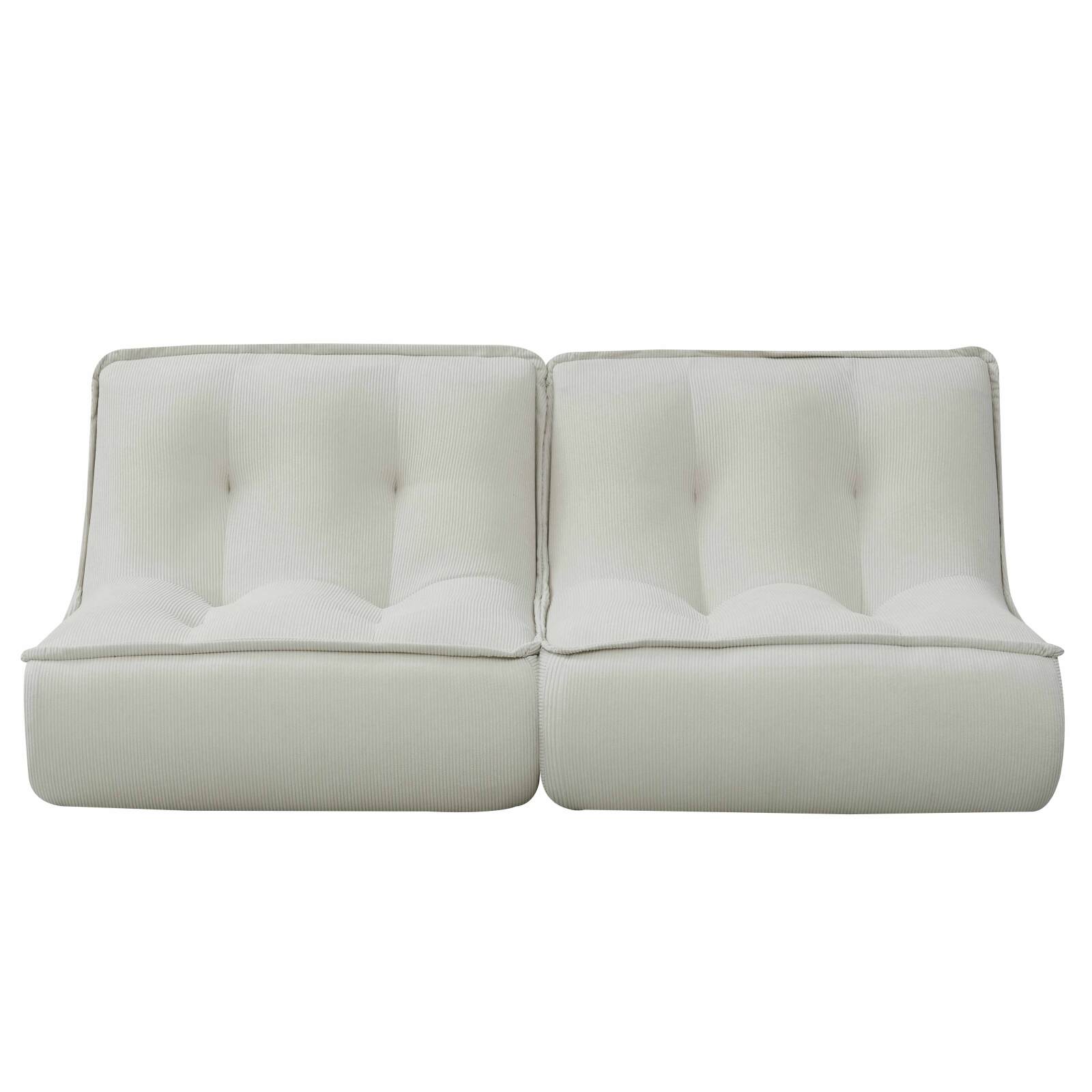 Modulares Sofa 2-Sitzer aus geripptem Stoff