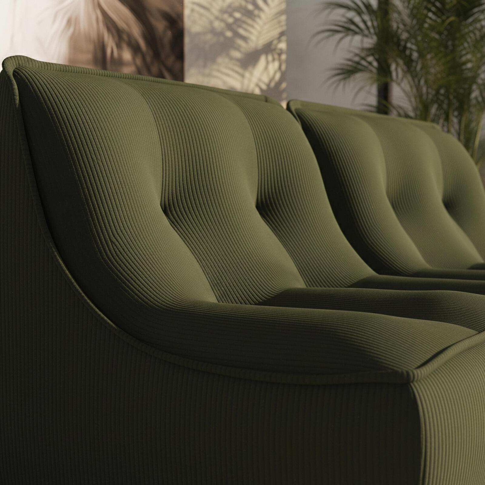 Modulares Sofa 2-Sitzer aus geripptem Stoff