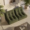 Modulares Sofa 2-Sitzer aus geripptem Stoff
