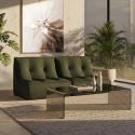 Modulares Sofa 2-Sitzer aus geripptem Stoff