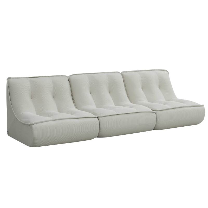Modulares Sofa 3-Sitzer aus geripptem Stoff