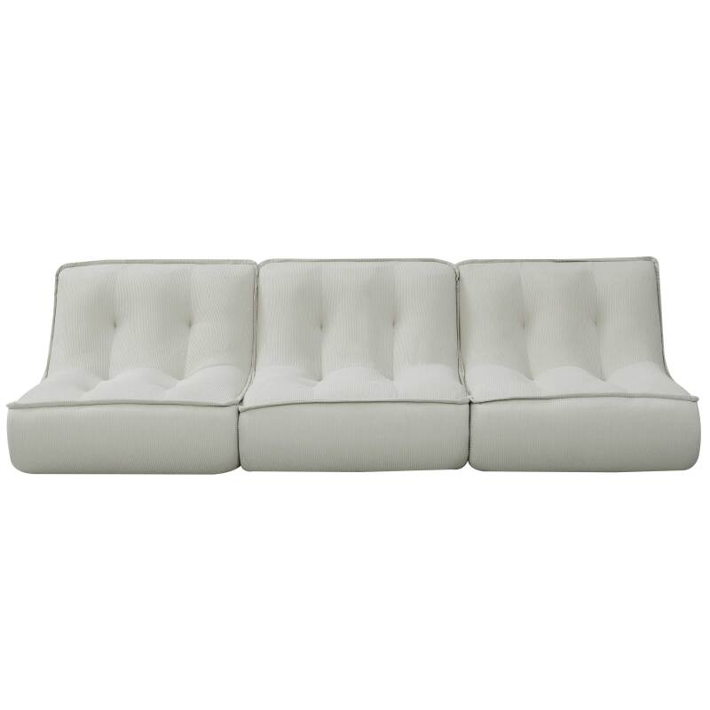 Modulares Sofa 3-Sitzer aus geripptem Stoff (4/6)