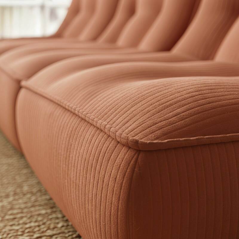 Modulares Sofa 3-Sitzer aus geripptem Stoff (3/7)