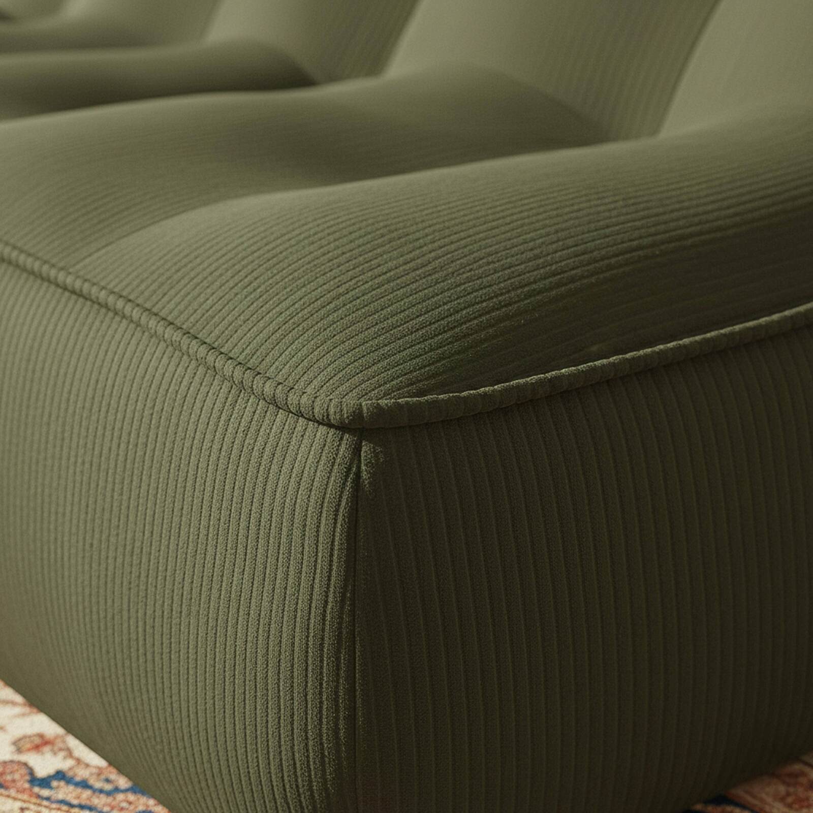 Modulares Sofa 3-Sitzer aus geripptem Stoff