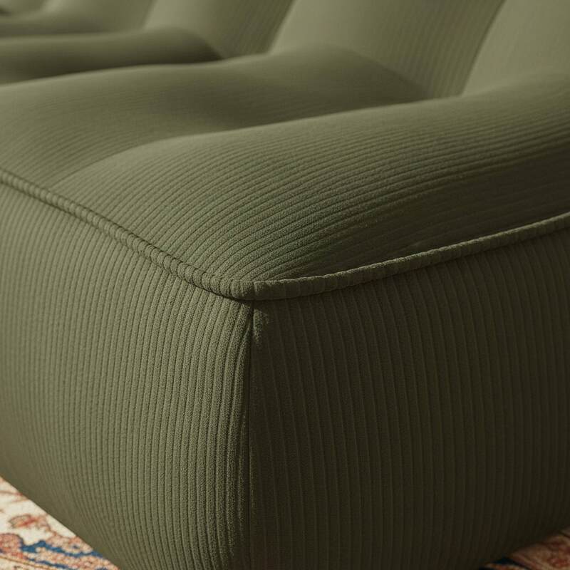 Modulares Sofa 3-Sitzer aus geripptem Stoff (3/7)