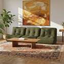 Modulares Sofa 3-Sitzer aus geripptem Stoff