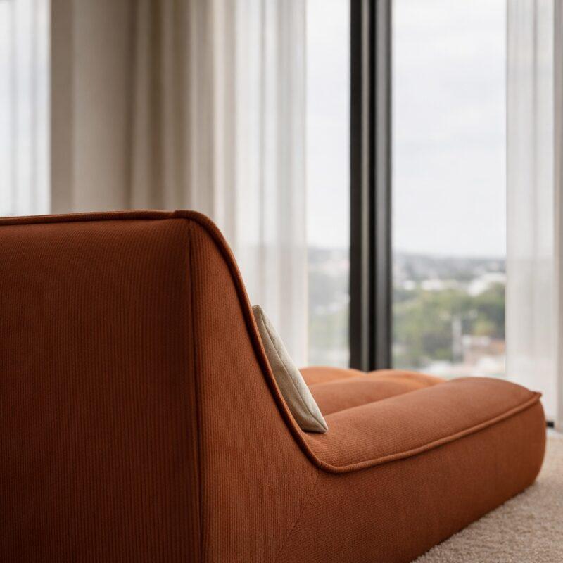 Chaiselongue aus Stoff für modulares Sofa (6/8)