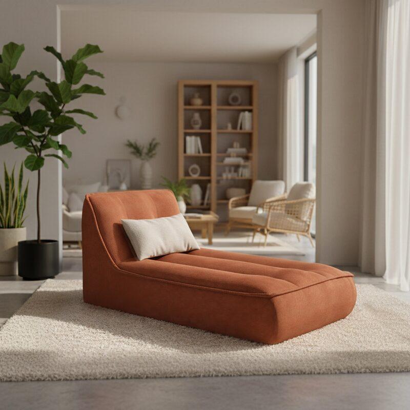 Chaiselongue aus Stoff für modulares Sofa - Lifestyle
