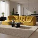 Modulares Sofa 3-Sitzer aus Cord Stoff mit Hocker - Lifestyle