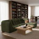 Modulares Sofa 3-Sitzer aus Cord Stoff mit Hocker - Lifestyle