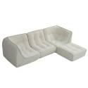 Modulares Sofa 3-Sitzer aus geripptem Stoff mit Hocker