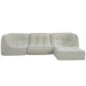 Modulares Sofa 3-Sitzer aus geripptem Stoff mit Hocker