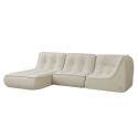 Modulares Sofa 3-Sitzer aus geripptem Stoff mit Chaiselongue