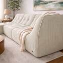 Modulares Sofa 3-Sitzer aus geripptem Stoff mit Chaiselongue