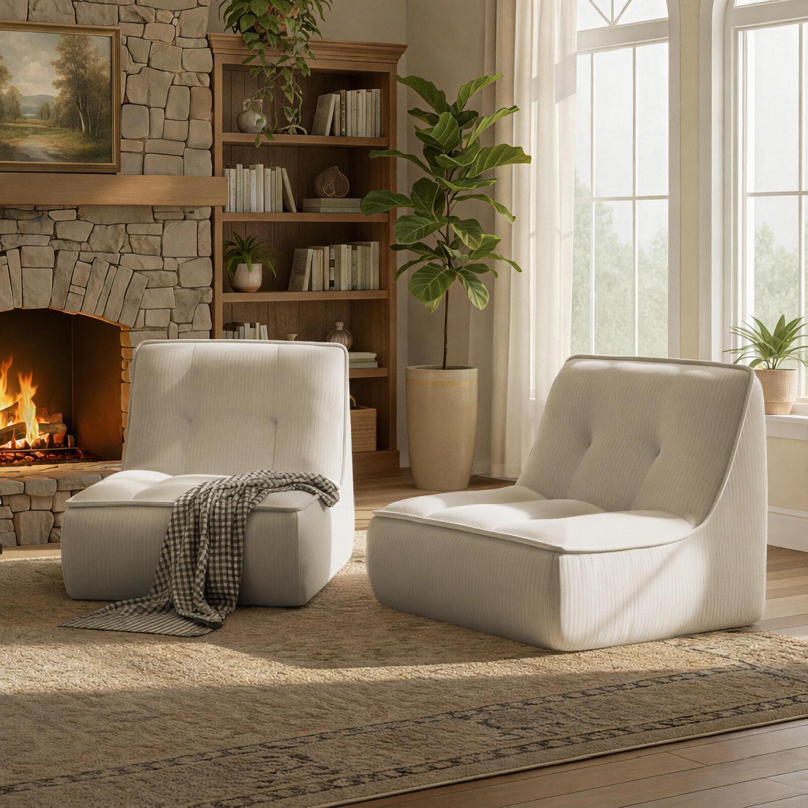 Modulares Sessel aus geripptem Stoff - Von 2