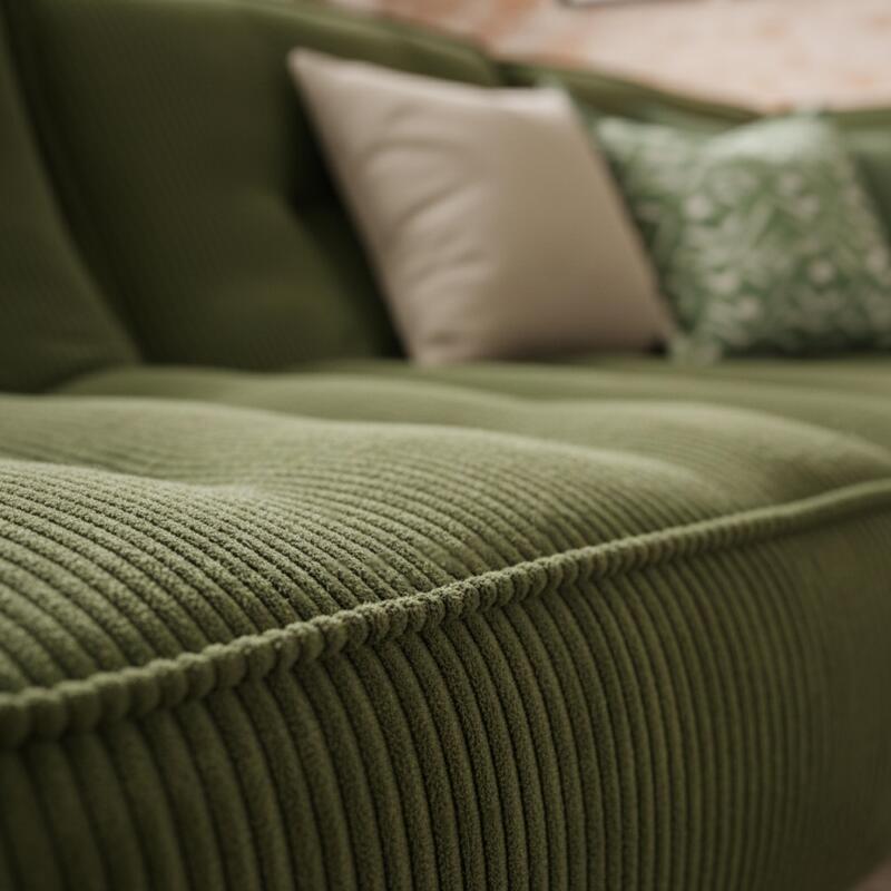 Modulares Sofa 4-Sitzer aus geripptem Stoff mit Chaiselongue (2/6)