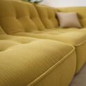 Modulares Sofa 4-Sitzer aus geripptem Stoff mit Chaiselongue