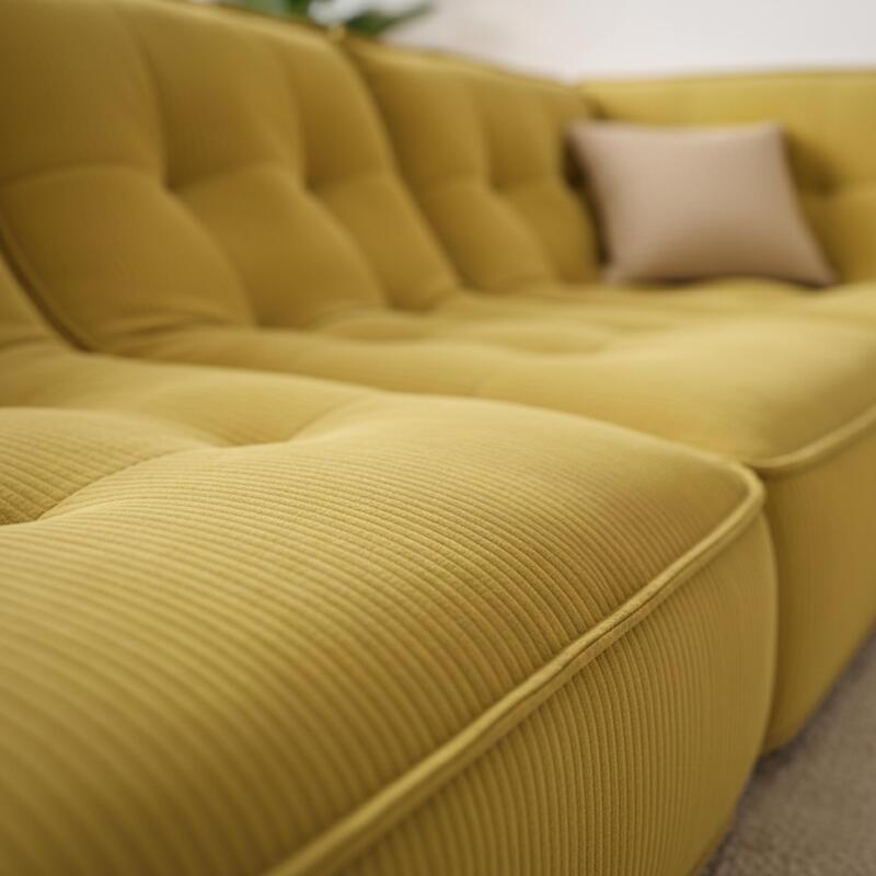 Modulares Sofa 4-Sitzer aus geripptem Stoff mit Chaiselongue (2/6)