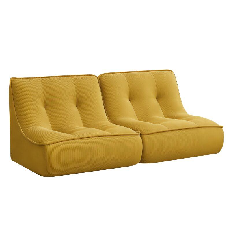 Modulares Sofa 4-Sitzer aus geripptem Stoff mit Chaiselongue (4/6)