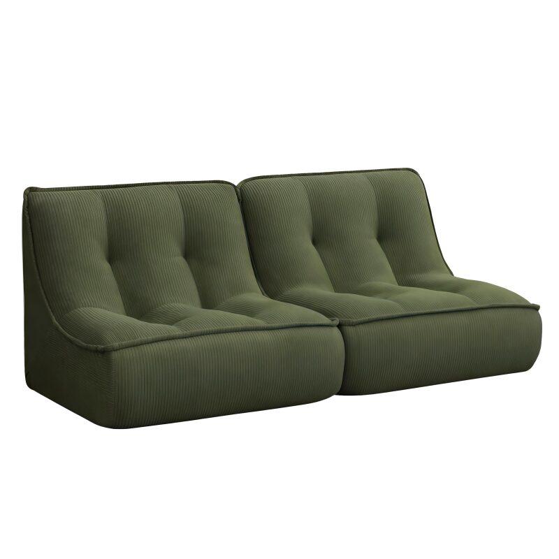 Modulares Sofa 4-Sitzer aus geripptem Stoff mit Chaiselongue (4/6)