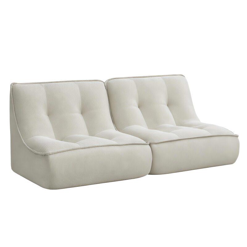 Modulares Sofa 4-Sitzer aus geripptem Stoff mit Chaiselongue (4/6)