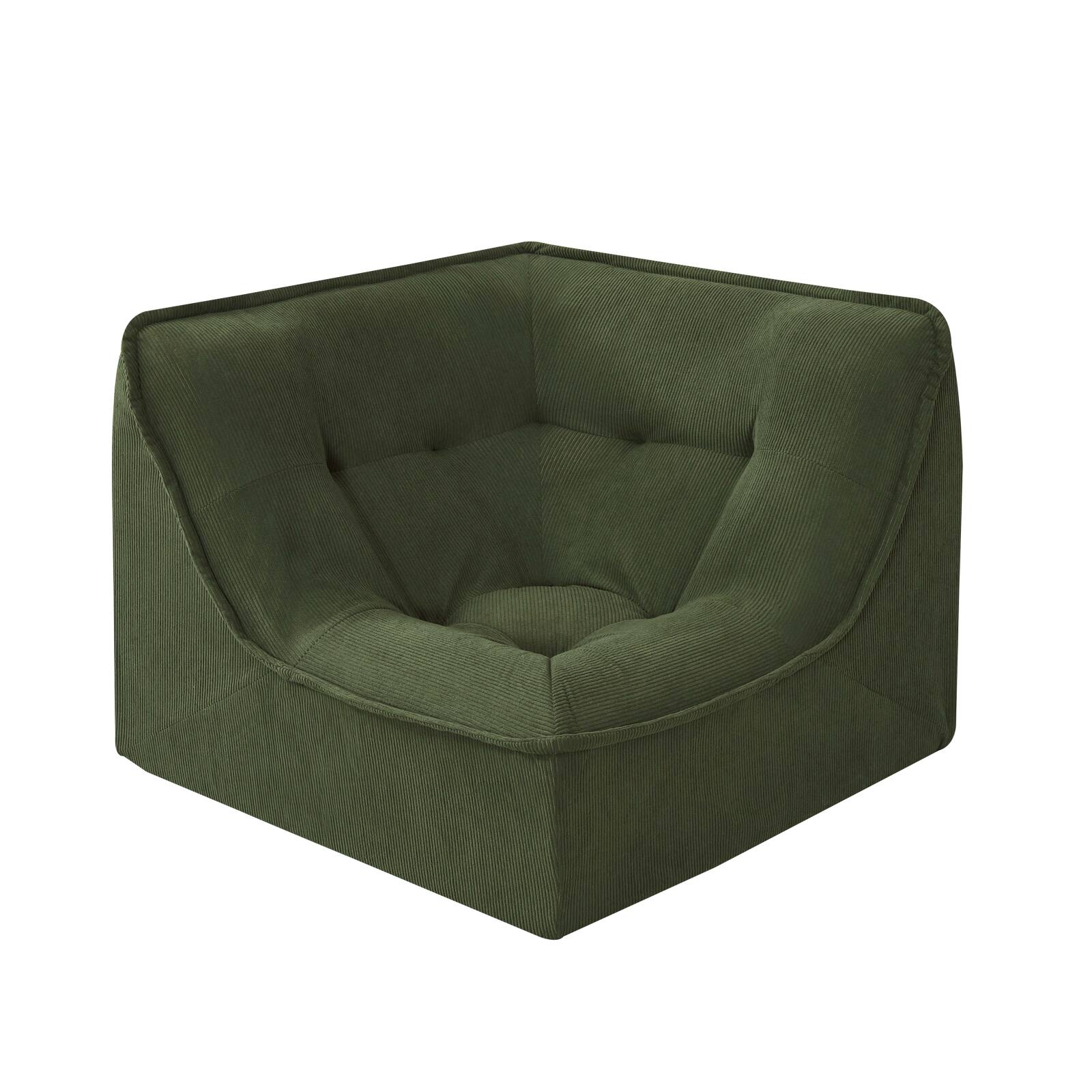 Modulares Sofa 4-Sitzer aus geripptem Stoff mit Chaiselongue