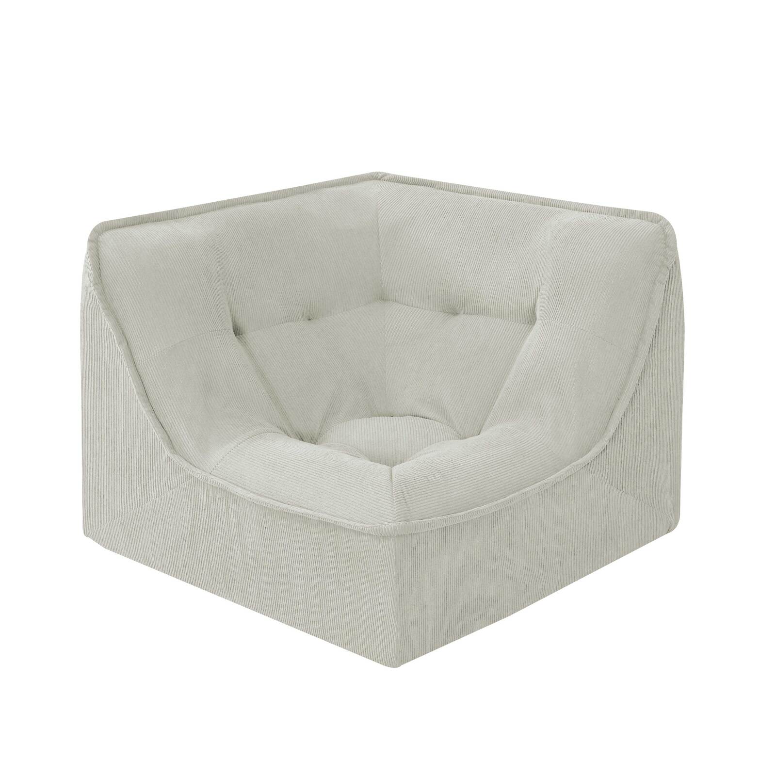 Modulares Sofa 4-Sitzer aus geripptem Stoff mit Chaiselongue