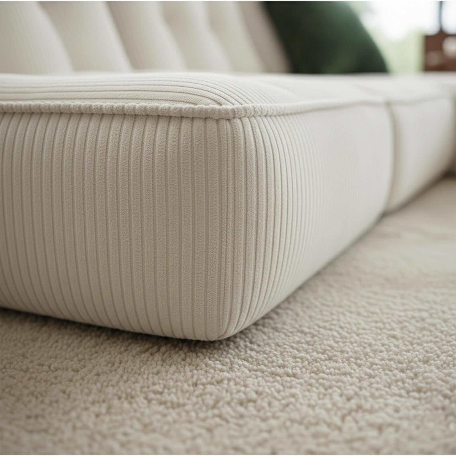 Modulares Sofa 4-Sitzer aus geripptem Stoff aus Chaiselongues