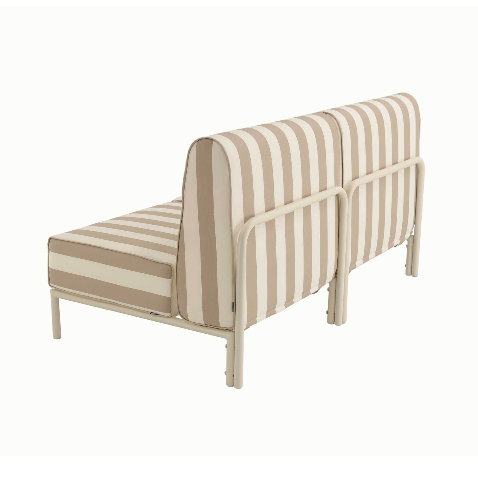 Modulare Gartenmöbel für 2 Personen bestehend aus 2 Sesseln im gestreiften Design