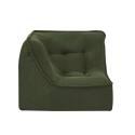 Modulares Sofa 3-Sitzer aus geripptem Stoff mit Hocker