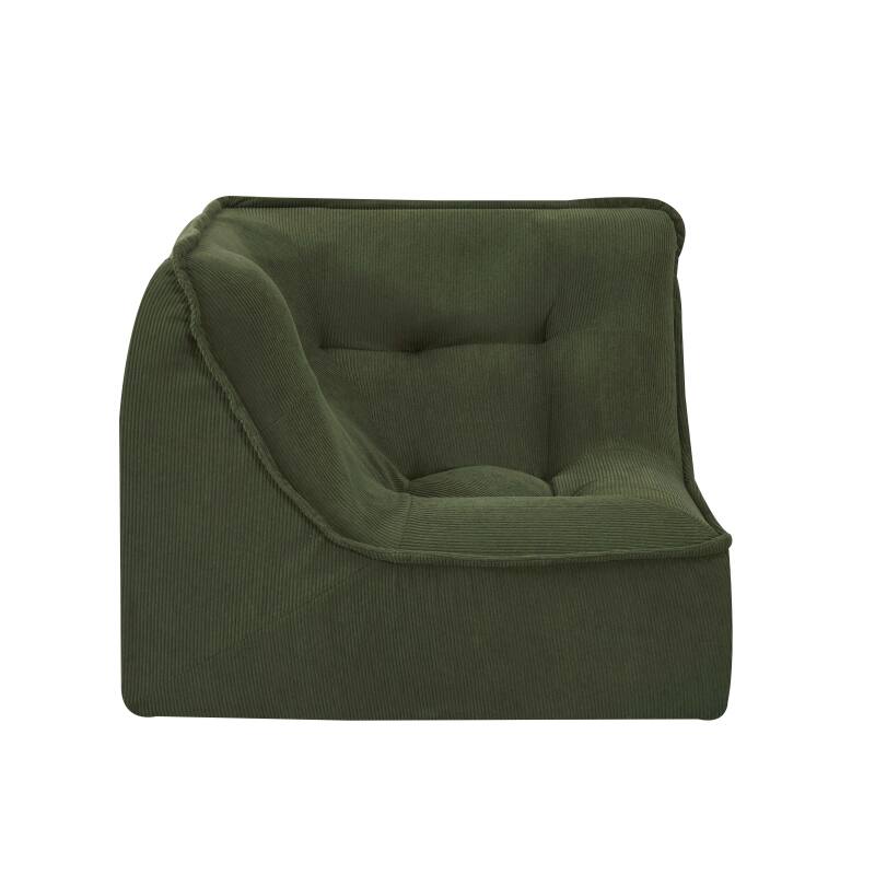 Modulares Sofa 3-Sitzer aus geripptem Stoff mit Hocker (3/7)
