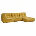 Modulares Sofa 3-Sitzer aus geripptem Stoff mit Chaiselongue