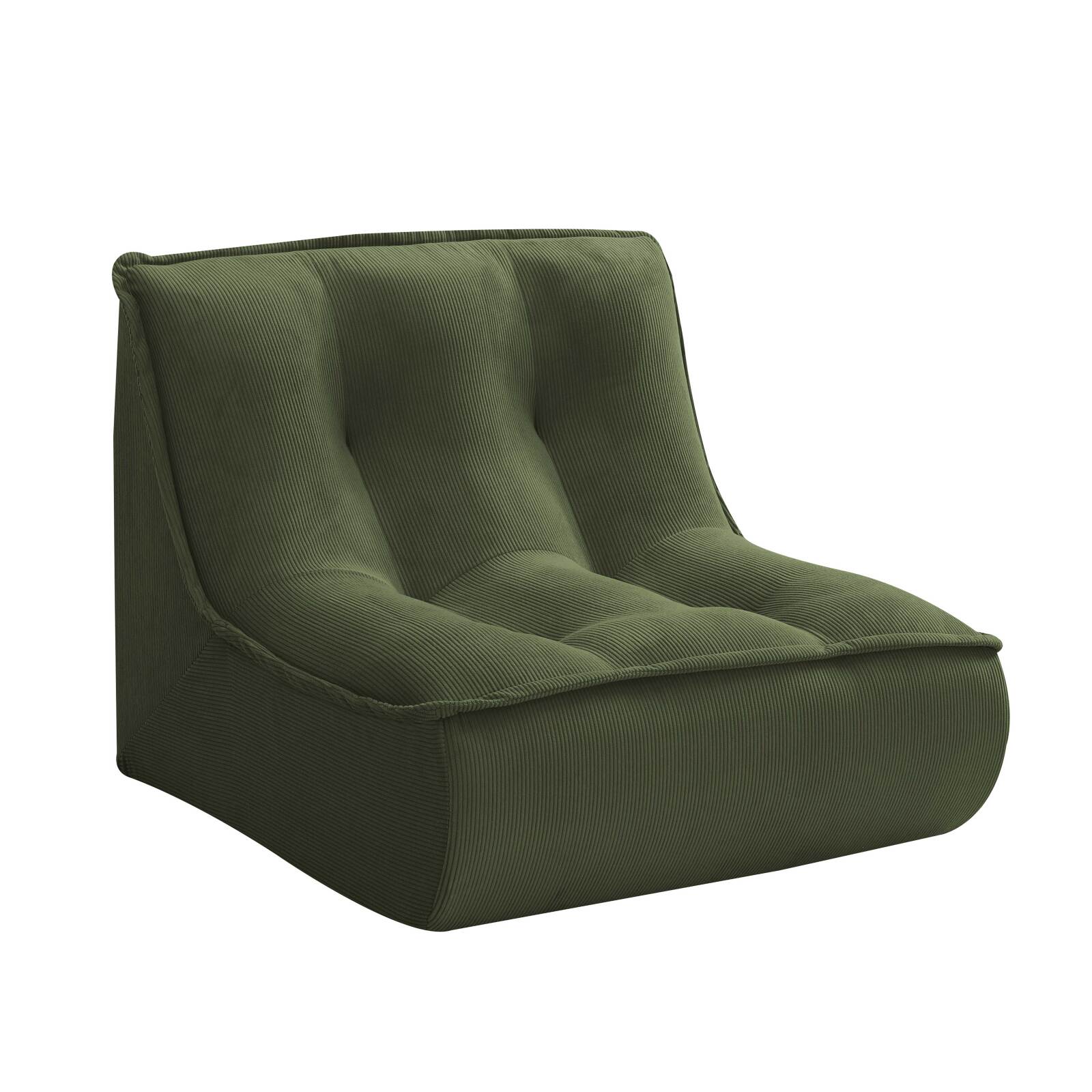 Modulares Sofa 3-Sitzer aus geripptem Stoff mit Chaiselongue