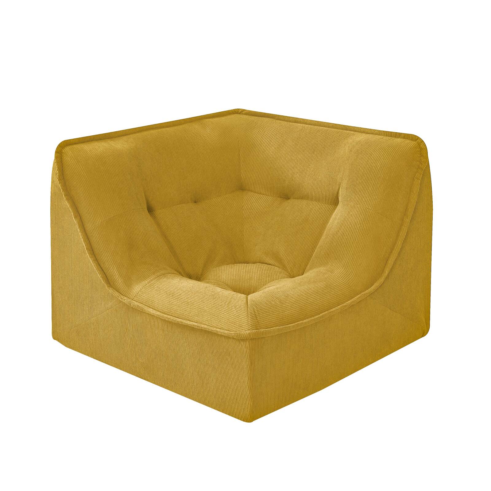 Modulares Sofa 3-Sitzer aus geripptem Stoff mit Chaiselongue