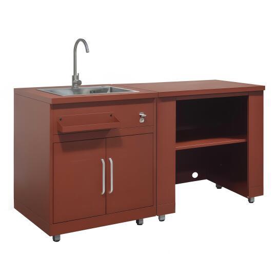 Outdoor-Küche aus Metall mit Outdoor-Spüle und Stauraum – 2 Module | Oviala