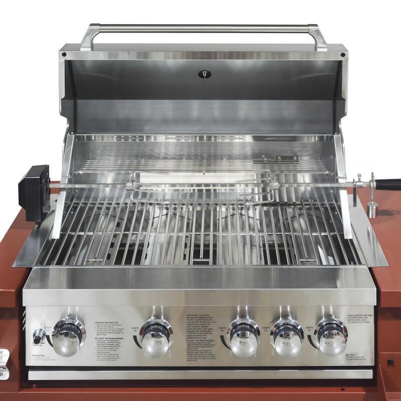 Outdoor-Küche aus Metall mit Grill und Stauraum – 3 Module (4/7)