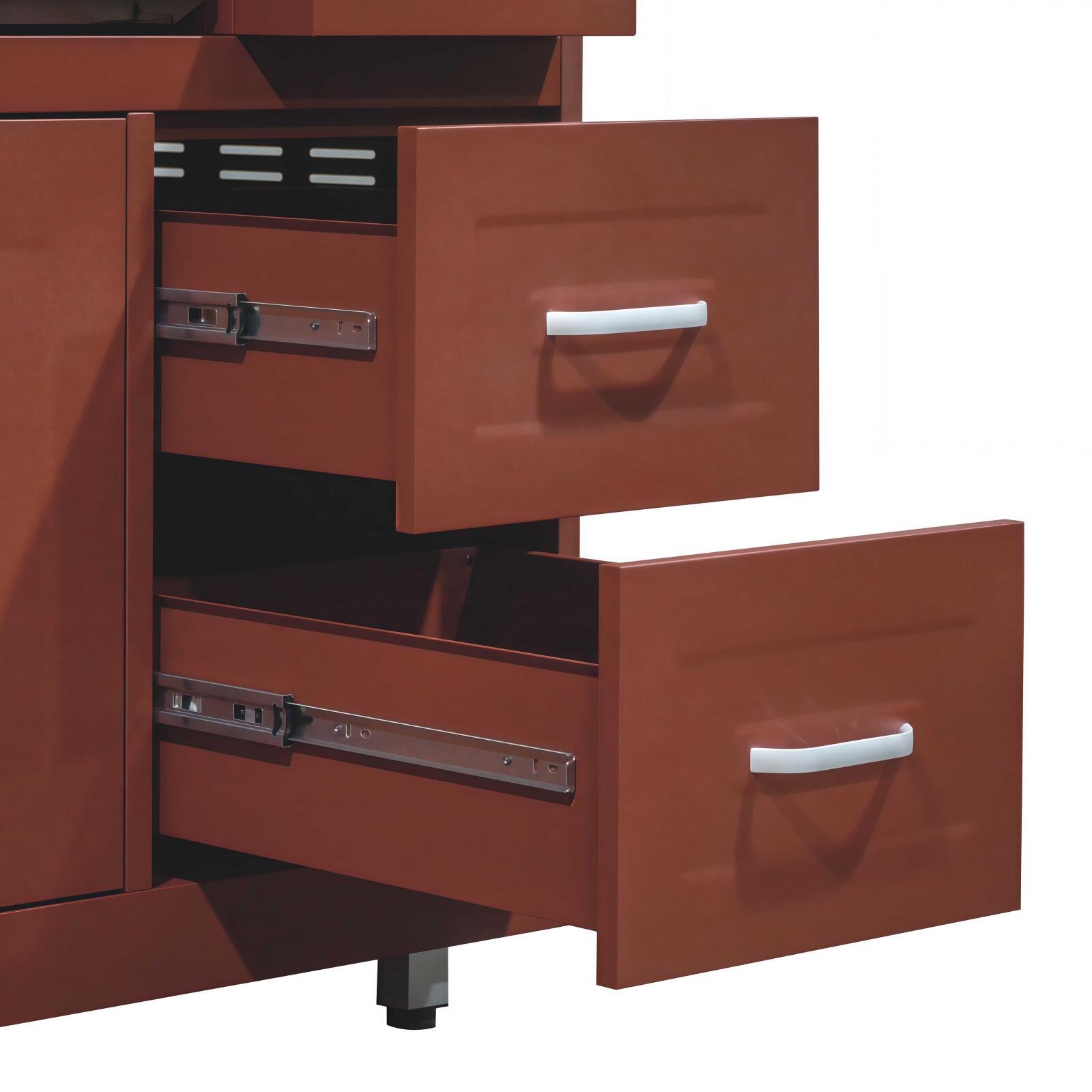 Outdoor-Küche aus Metall mit Grill und Stauraum – 3 Module