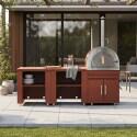 Outdoor-Küche aus Metall mit Pizzaofen und Stauraum – 3 Module - Lifestyle