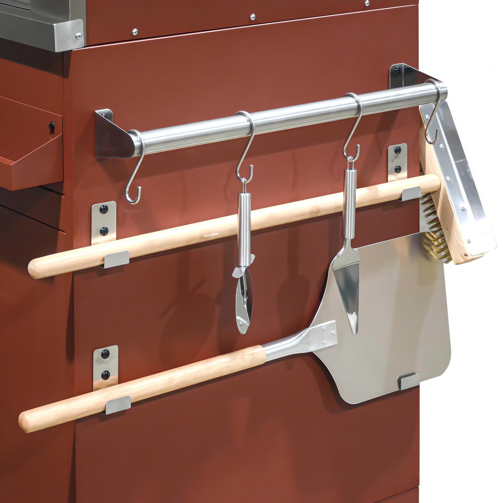 Outdoor-Küche aus Metall mit Pizzaofen und Stauraum – 3 Module