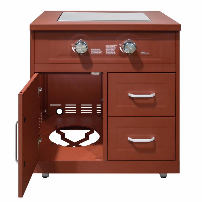 Outdoor-Küche aus Metall mit Gasherd und Stauraum – 3 Module (4/7)