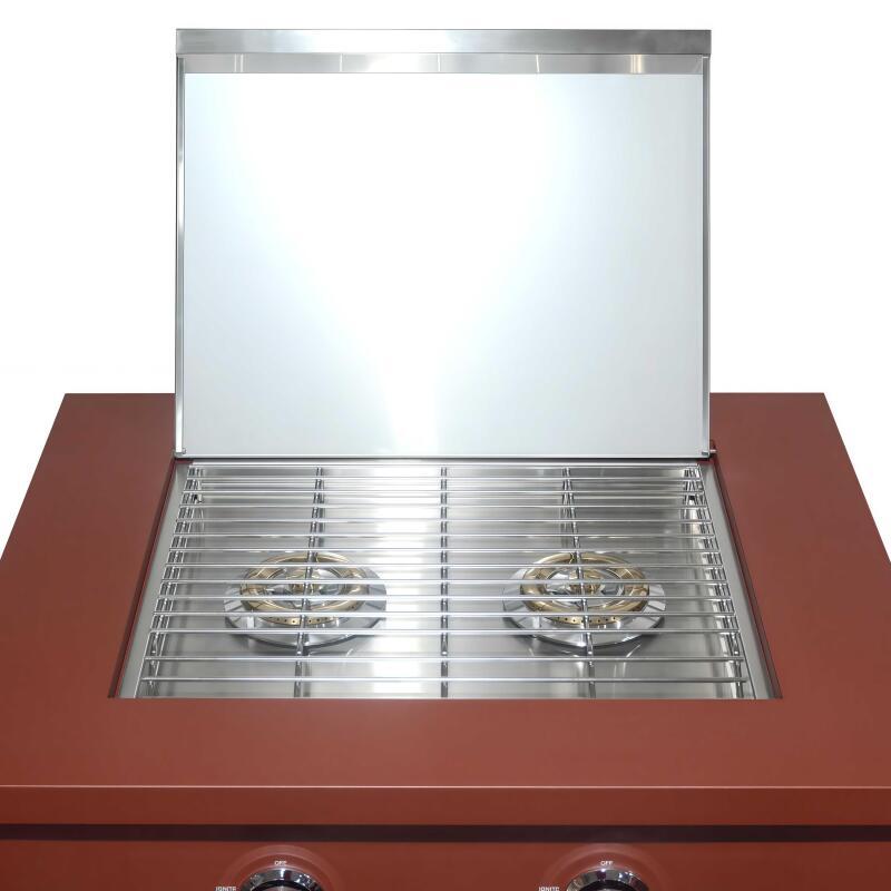 Outdoor-Küche aus Metall mit Pizzaofen, Gasherd, Grill und Stauraum – 3 Module (7/8)