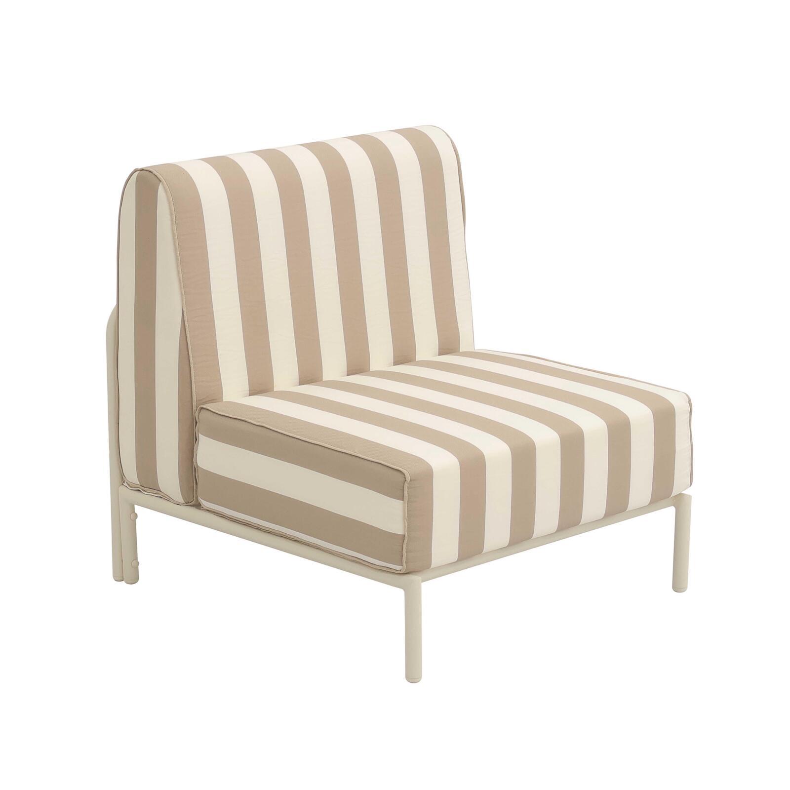 Sessel im gestreiften Design für ein modulares Outdoor-Sofa