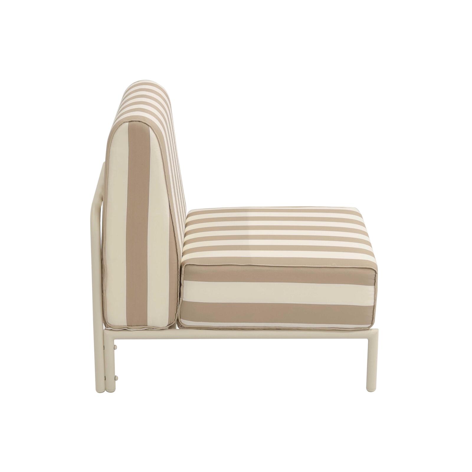 Sessel im gestreiften Design für ein modulares Outdoor-Sofa