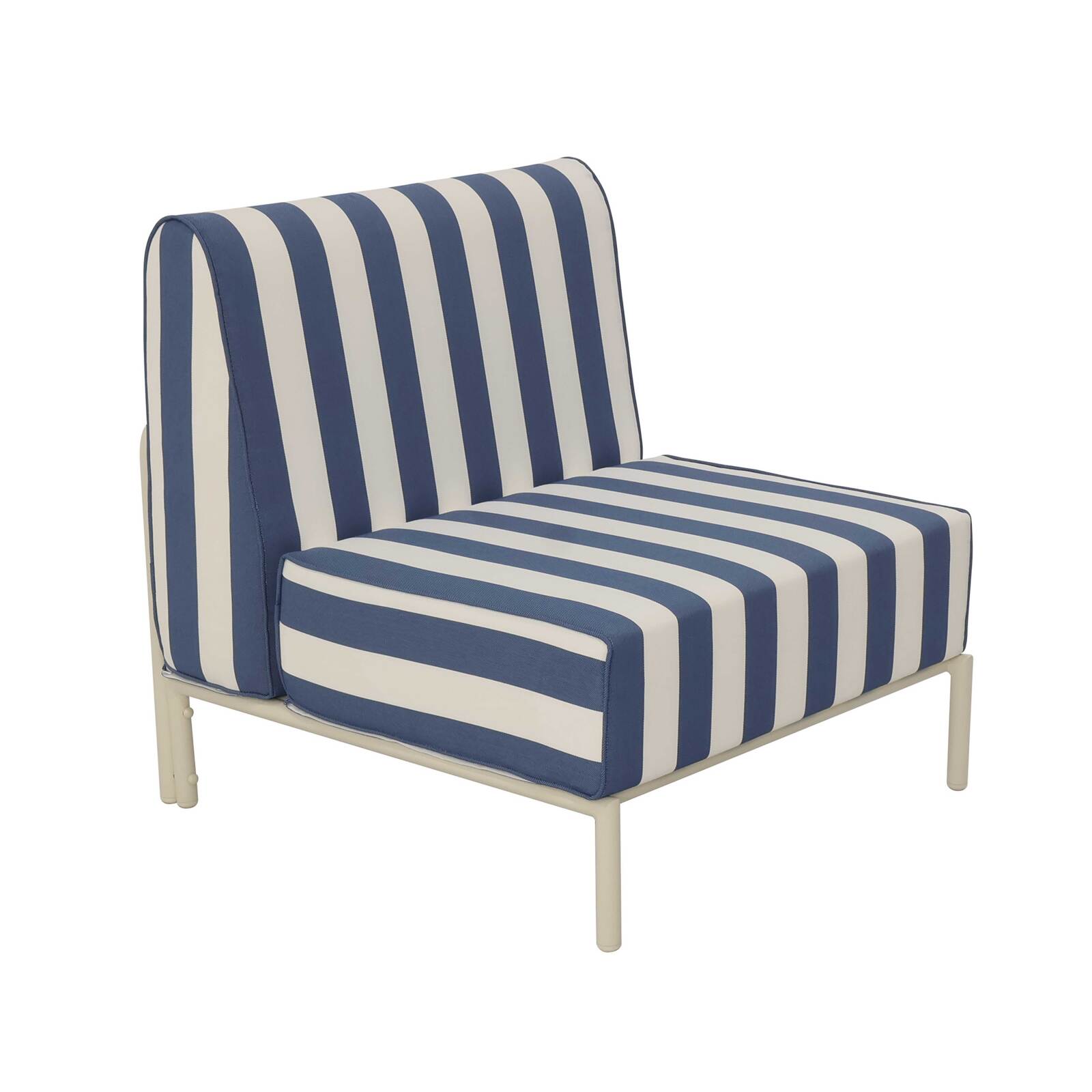 Sessel im gestreiften Design für ein modulares Outdoor-Sofa