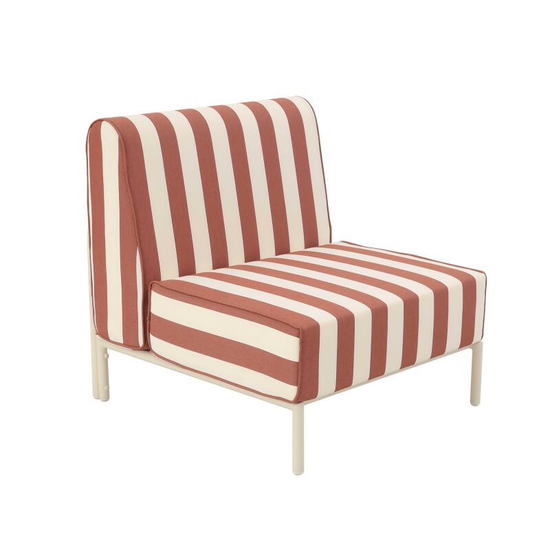 Sessel im gestreiften Design für ein modulares Outdoor-Sofa